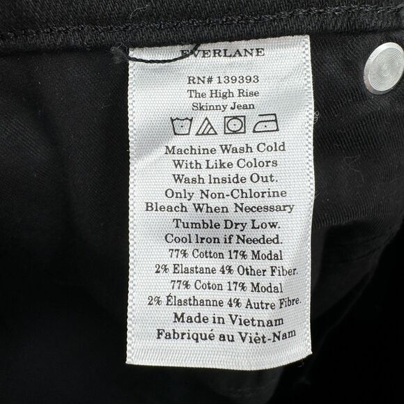 EVERLANE Black High Rise Button Fly Ankle Skinny Jeans Size 30 - Picture 8 of 8